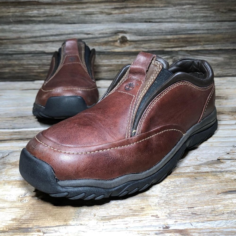 Timberland Brown Leather Slip On Shoes Kid 3